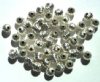 50 6mm Round Pleated Bright Silver Plated Beads